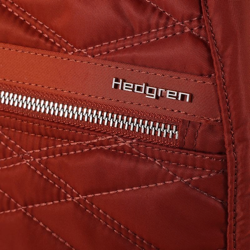 Hedgren Vogue Large Rfid リュック レディース 赤 ブラウン | BNA5585BN